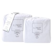 2 Sábanas 1 Plaza Polycotton Percale 200 Hilos Essentials Liso Blanco