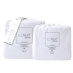 LE NUIT - 2 Sets Sábanas 1 Plaza Polycotton 200 Hilos Essentials Liso Blanco