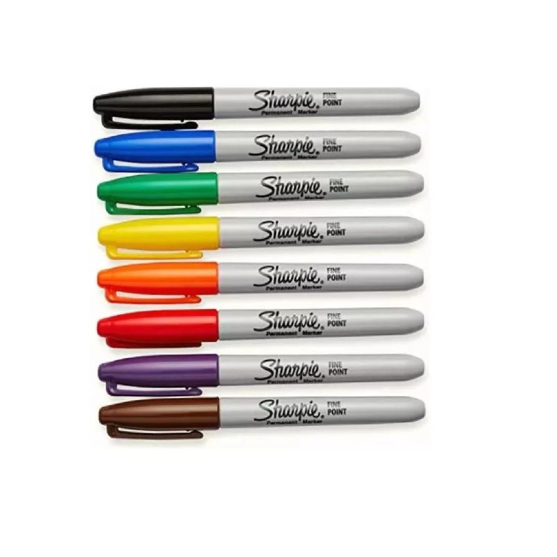 SHARPIE - Marcadores Sharpie 8 Colores Permanente Punta Fina Escolar