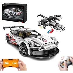JUGUETON - 2 en 1 Auto Deportivo y Avión Bloques Construcción Technic Control Remoto