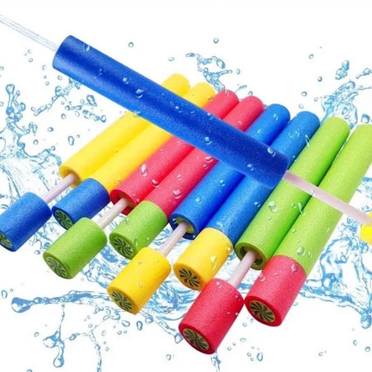 GENERICO - Set 3 Pistolas Lanza Agua Esponja Piscina Verano Juego 45cm