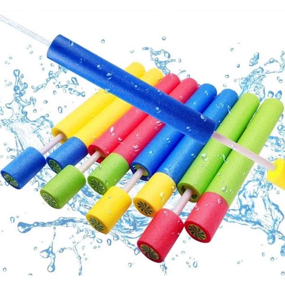 GENERICO - Set 3 Pistolas Lanza Agua Esponja Piscina Verano Juego 45cm