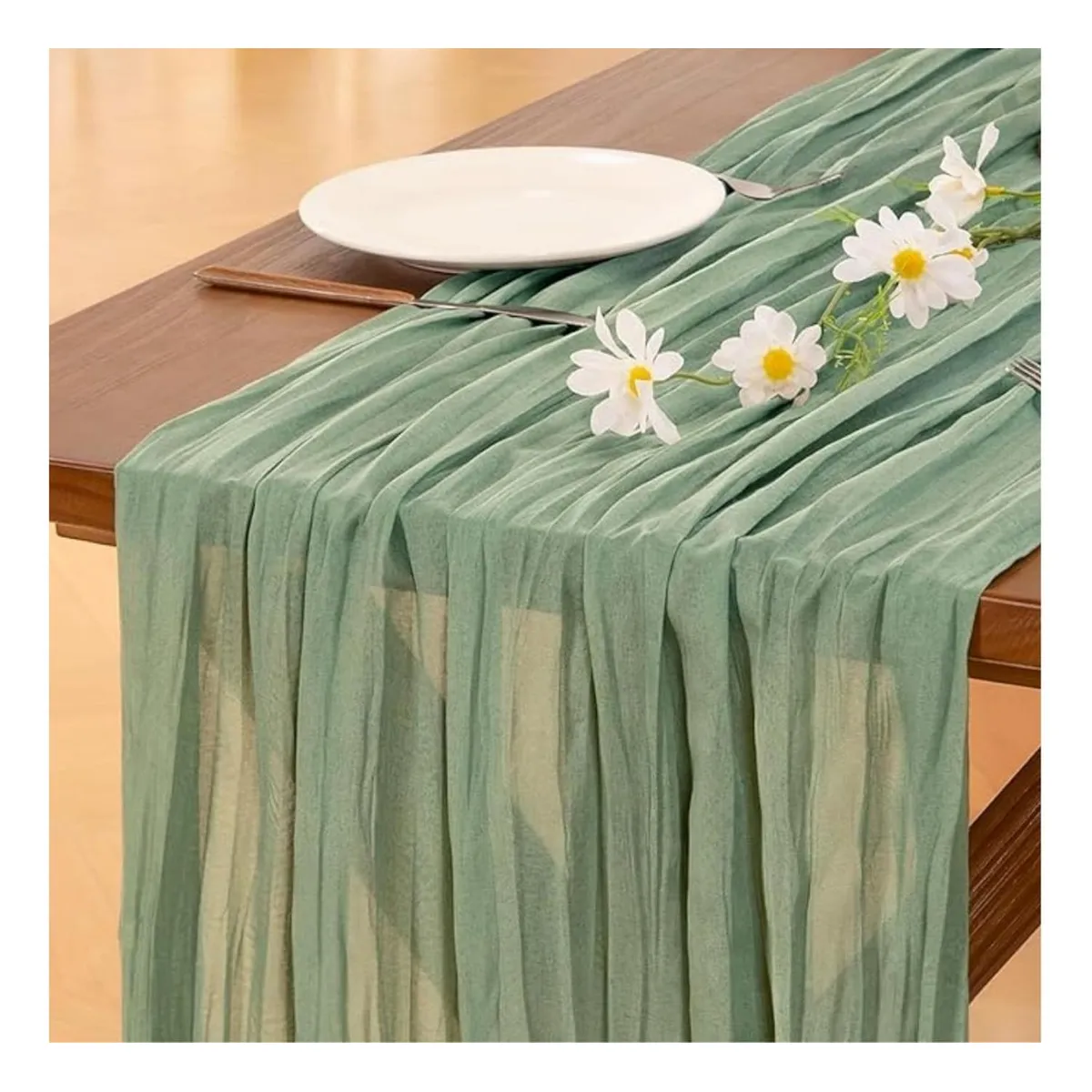 AZ AURAZEUS - Camino De Mesas Gasa Rectangular Mantel Centro Tela 300 x 90 Cm Az