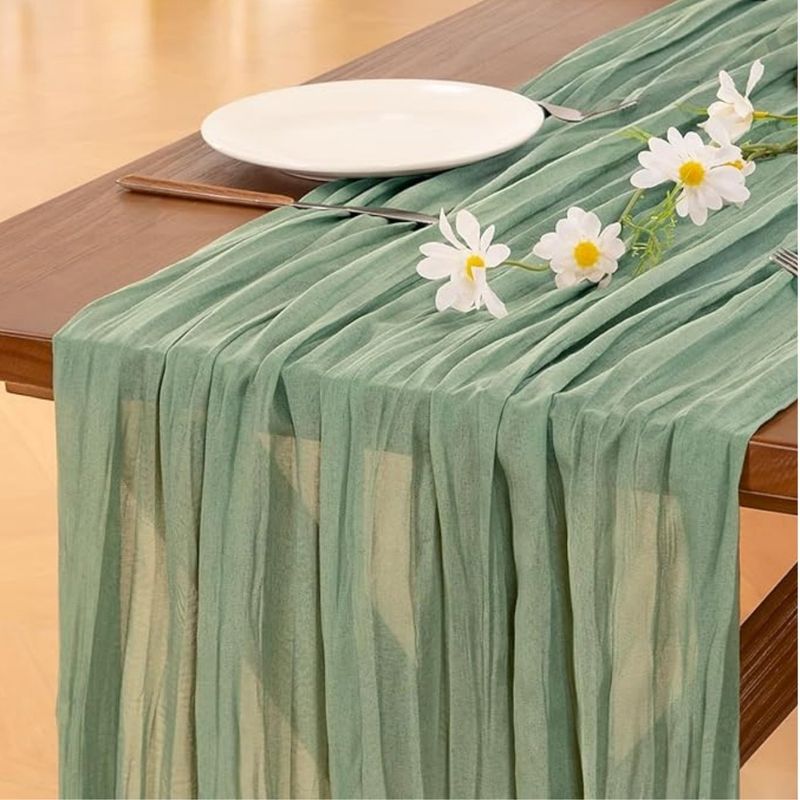 AZ AURAZEUS - Camino De Mesas Gasa Rectangular Mantel Centro Tela 300 x 90 Cm Az