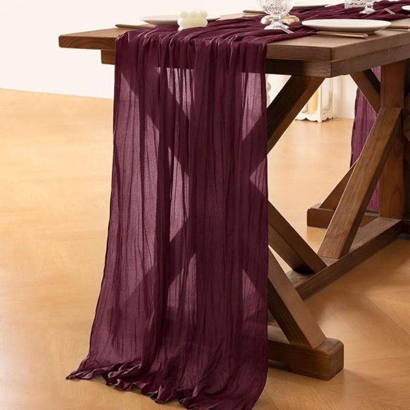 AZ AURAZEUS - Camino De Mesas Gasa Rectangular Mantel De Centro Tela 300 x 90 Cm Az