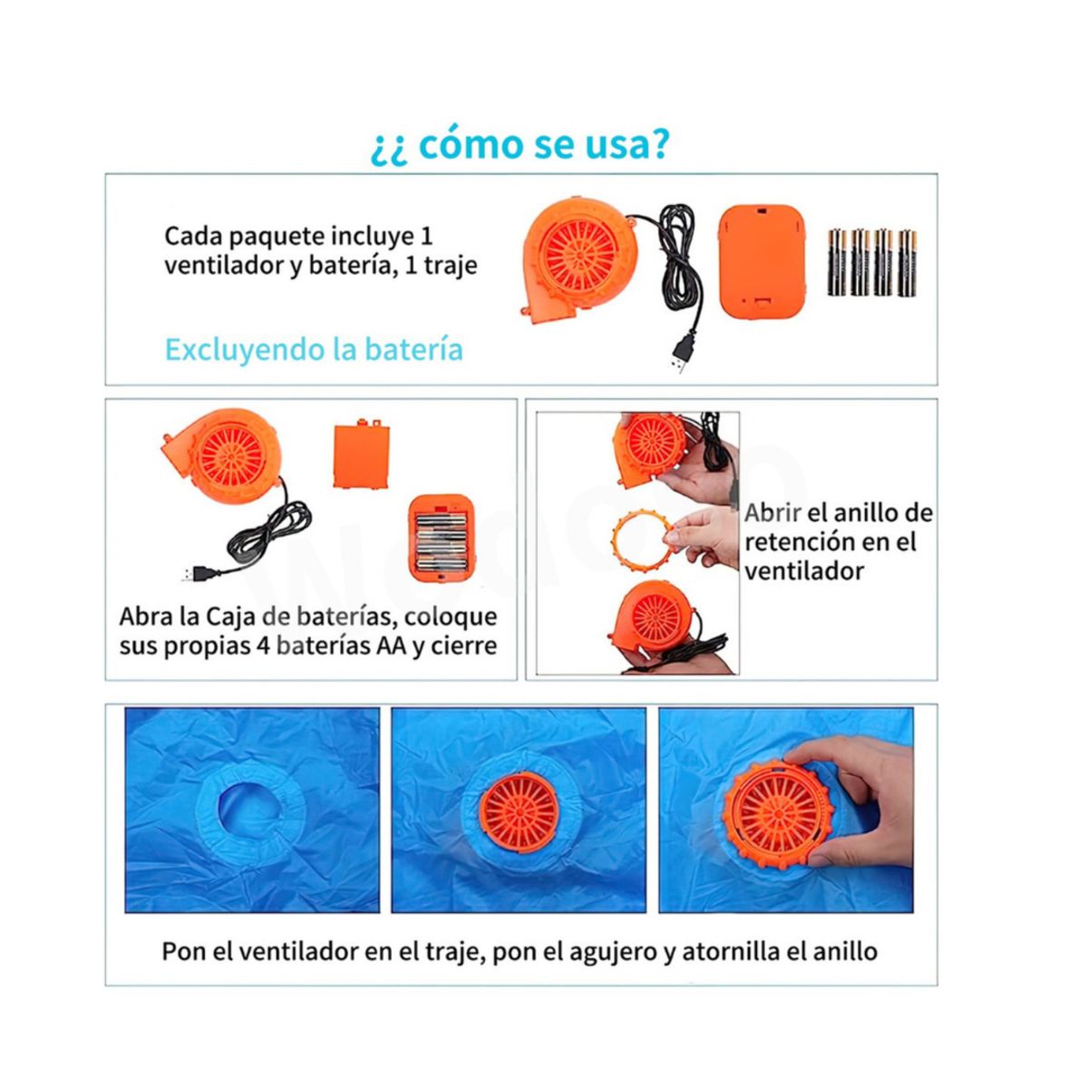 GENERICO - Disfraz inflable para Halloween tamaño adulto de tiburón
