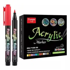 GENERICO - Marcador Acrilico De Pintura Acrílica Brush Tip 36 Unidades