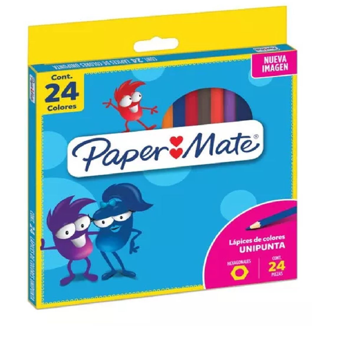 PAPER MATE - Lapices De Color Hexagonal Paper Mate Estuche Por 24 Unidade