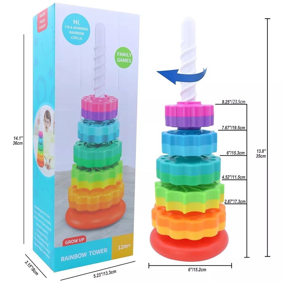 GENERICO - Torre Giratoria Arcoiris Motricidad Coordinación