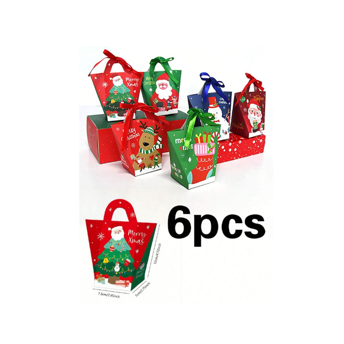 GENERICO - Kit de 6 Cajas de regalo de galletas y dulces navideños