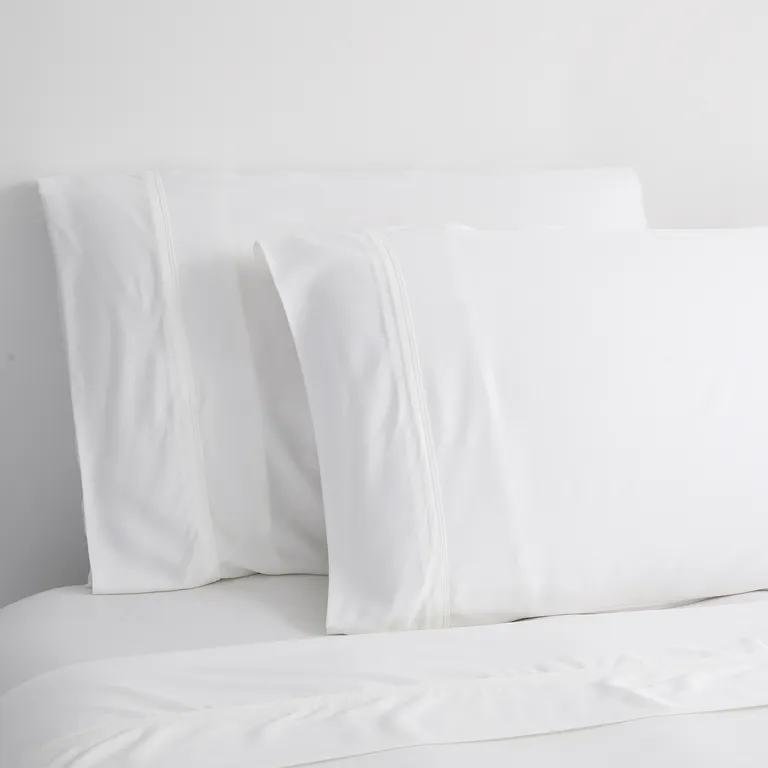 2 Sabanas 2 Plazas Polycotton Percale 200 Hilos Essentials Liso Blanco