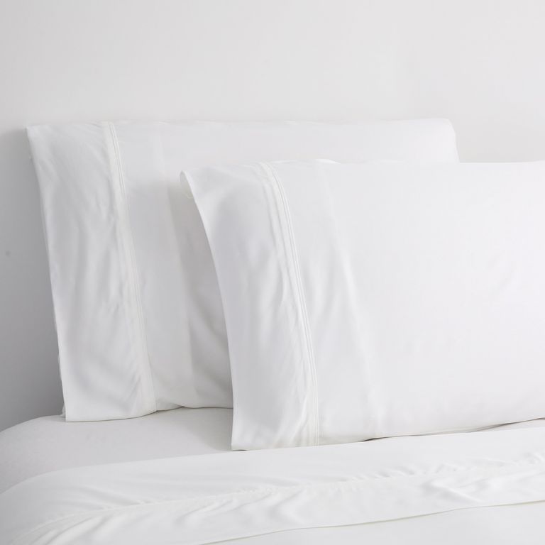 2 Sabanas King Polycotton Percale 200 Hilos Essentials Liso Blanco