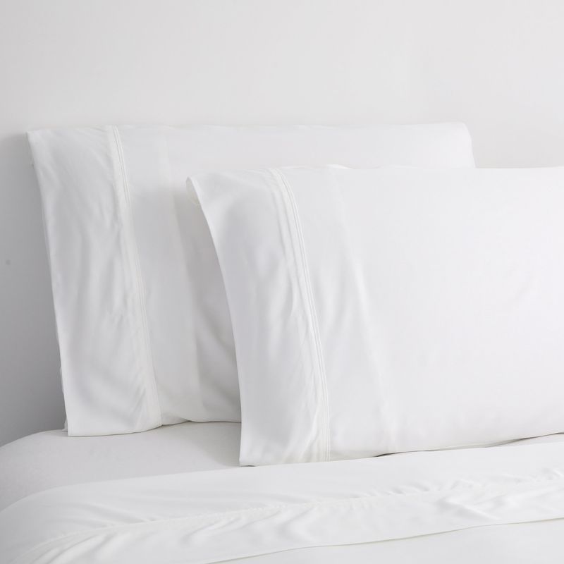 LE NUIT - 2 Sábanas 15 Plazas 100% Bambú 230 Hilos Essentials Liso Blanco