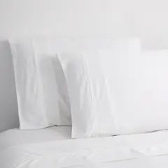 LE NUIT - 2 Sets Sábanas 15 Plazas 100% Bambú 230 Hilos Essentials Liso Blanco