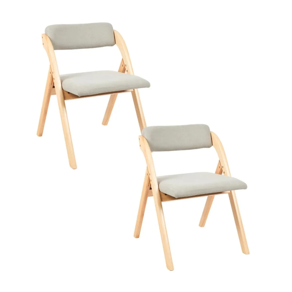 KLIK - Pack de 2 Sillas Betlahem de madera plegable acolchada - Gris