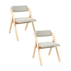 KLIK - Pack de 2 Sillas Betlahem de madera plegable acolchada - Gris