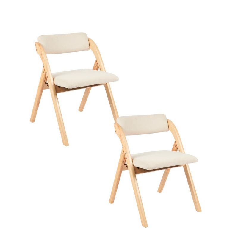 KLIK - Pack de 2 Sillas Betlahem de madera plegable acolchada - Beige