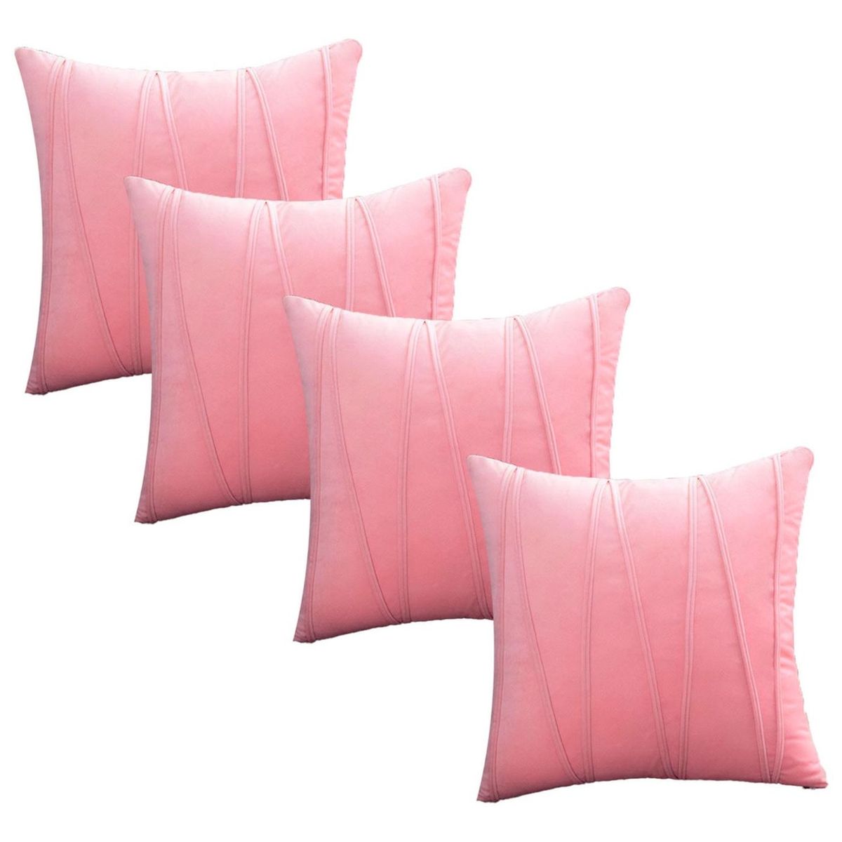 GENERICO - Fundas De Cojin Decorativa 45x45 Lineas Rosa PACK 4 U
