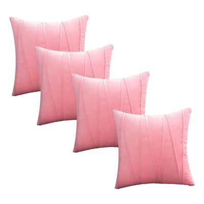 Imagen 2 del producto Fundas De Cojin Decorativa 45x45 Lineas Rosa PACK 4 U