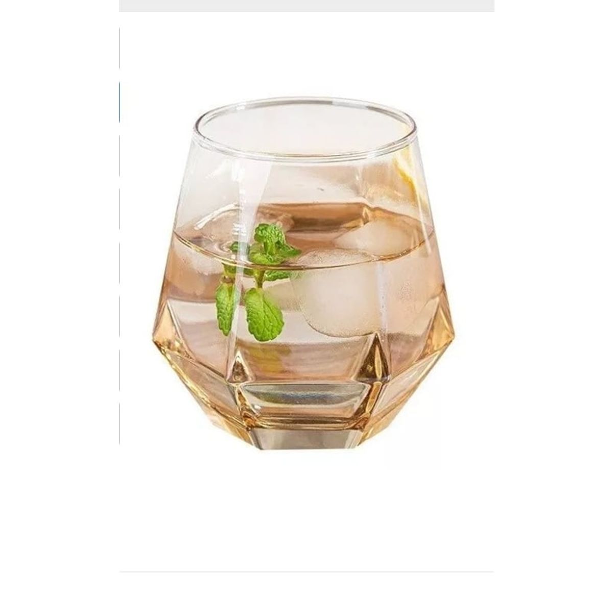 GENERICO - Set 6 Vasos Estilo Nordico Diamante Whiskey Cognac Ron Color Ambar