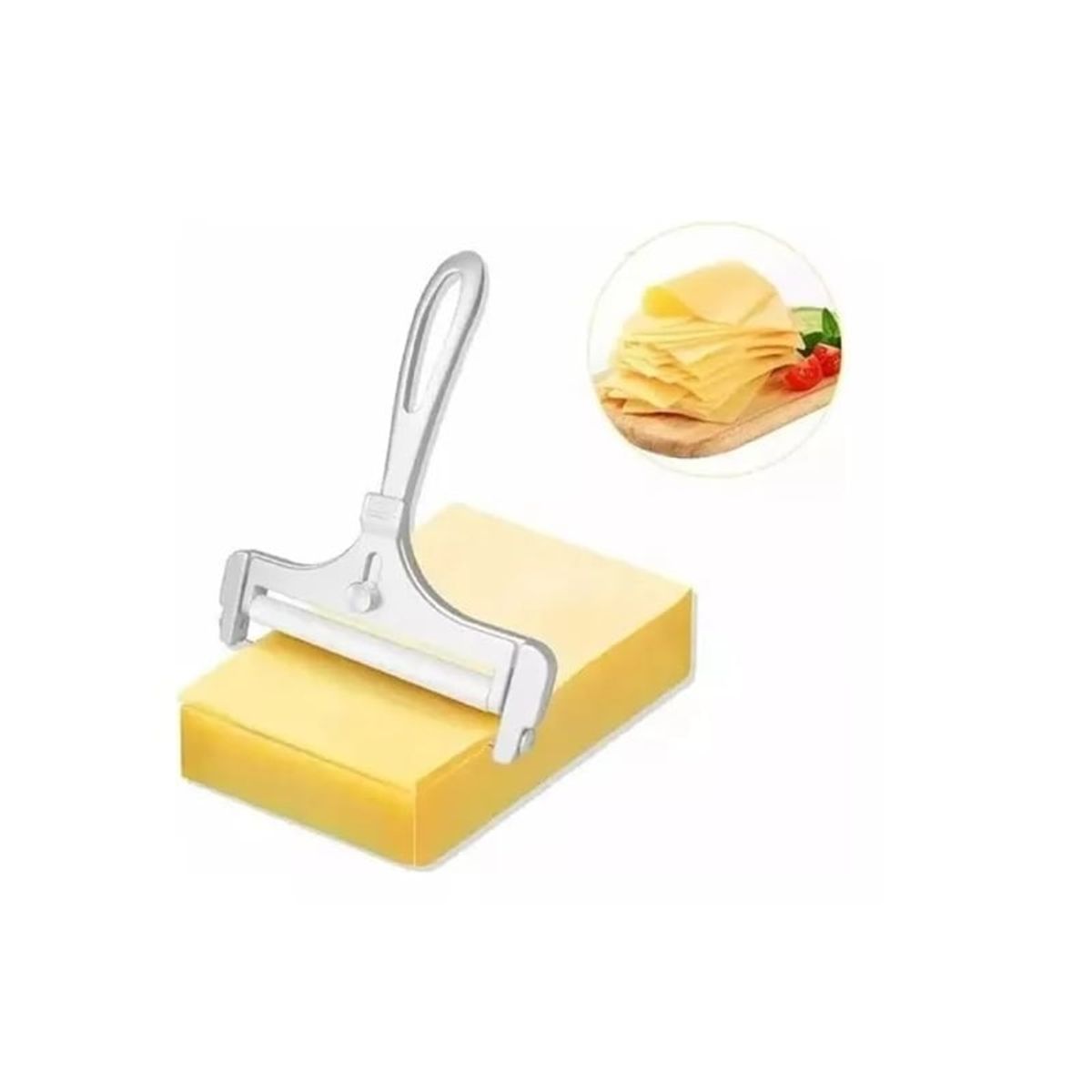 GENERICO - Rebanador Corta Queso Ajustable Aluminio