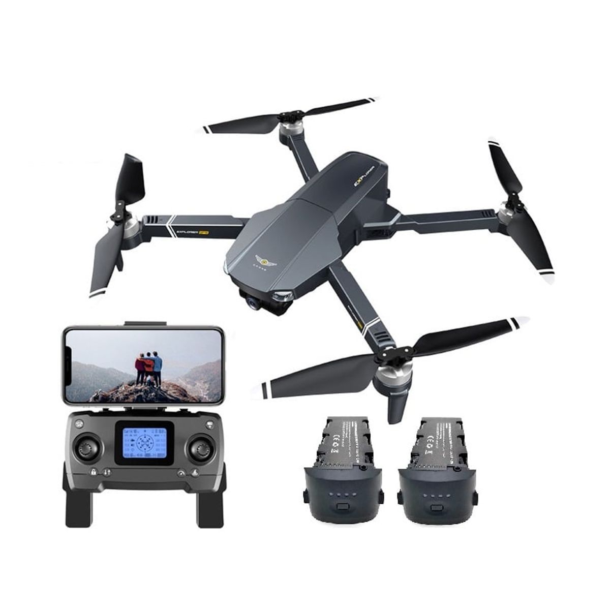 CASTLETEC - Dron GPS 8819 5G 3000m 6K EIS + Gimbal 2 BATERIAS