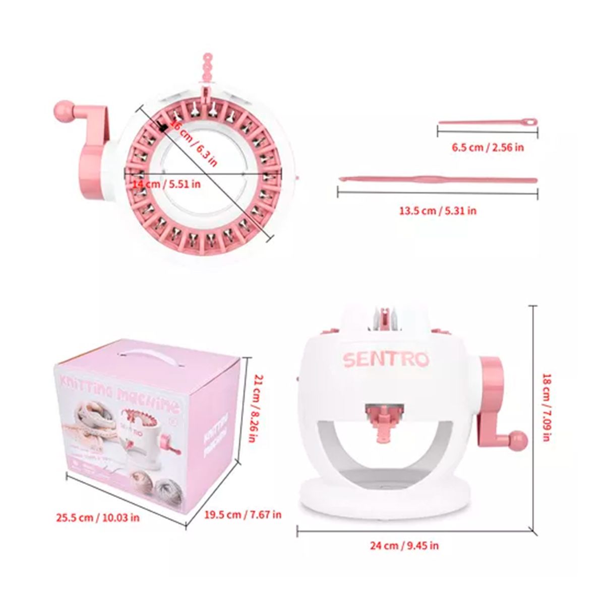 GENERICO - Maquina Para Tejer Con Telar Giratorio De 22 Agujas