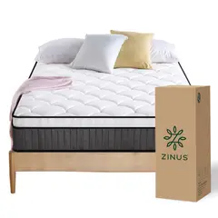 ZINUS - Colchón King 180x200x30cm Espuma y Resortes Pocket