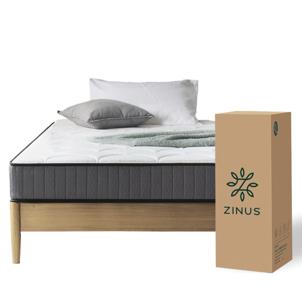 ZINUS - Colchón Zinus 1.5 Plazas Long 105x200x20cm Espuma y Resortes