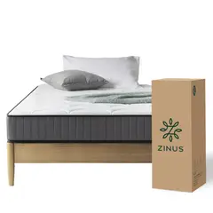 ZINUS - Colchón 2 Plazas 150x190x20cm Espuma y Resortes Pocket