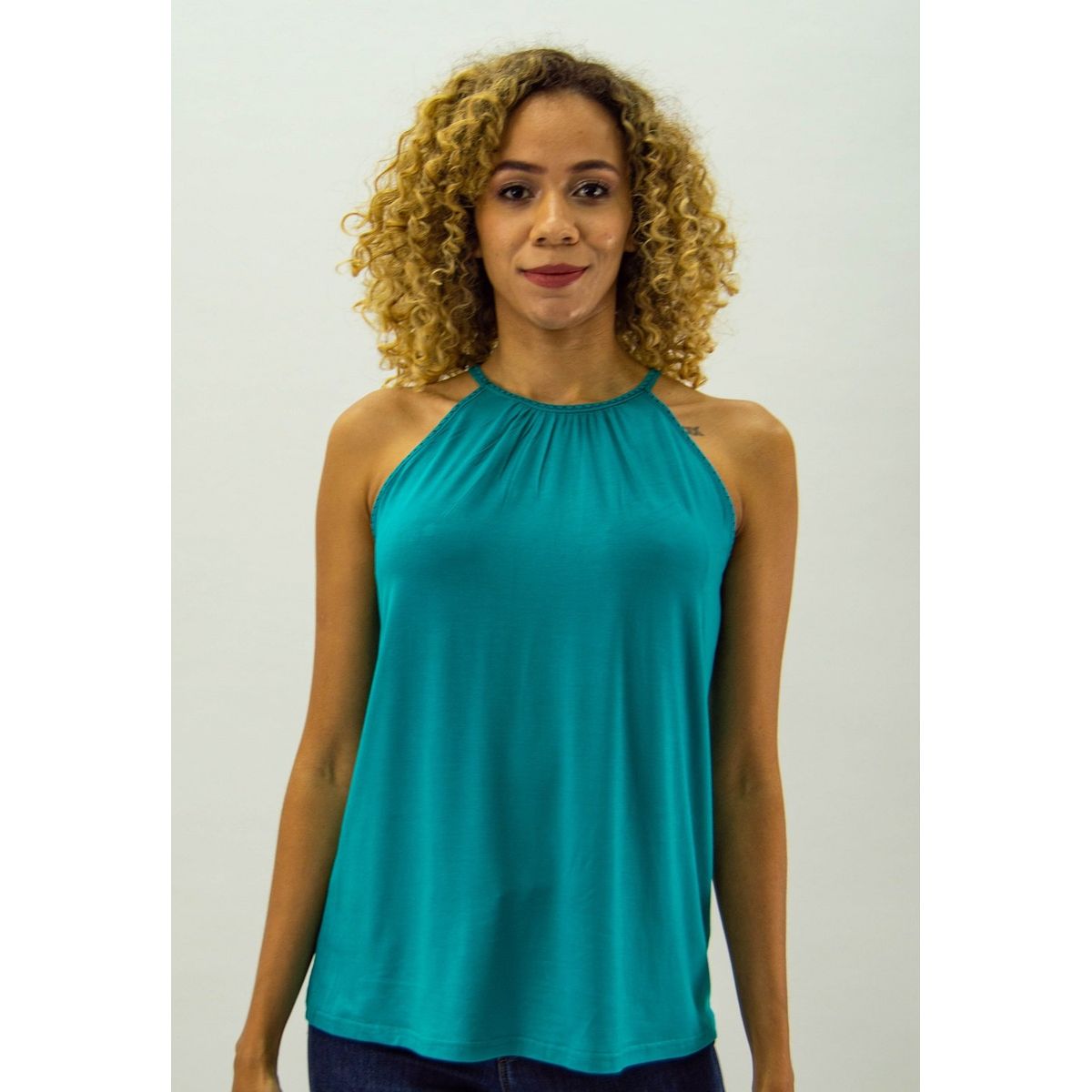TENTATION - Polera Modal Bordado Verde Tentation