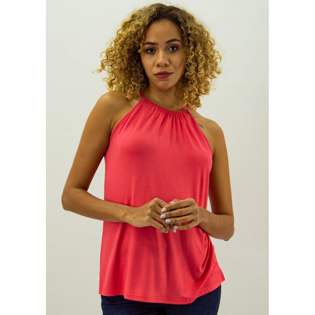 TENTATION - Polera Modal Bordado Coral Tentation