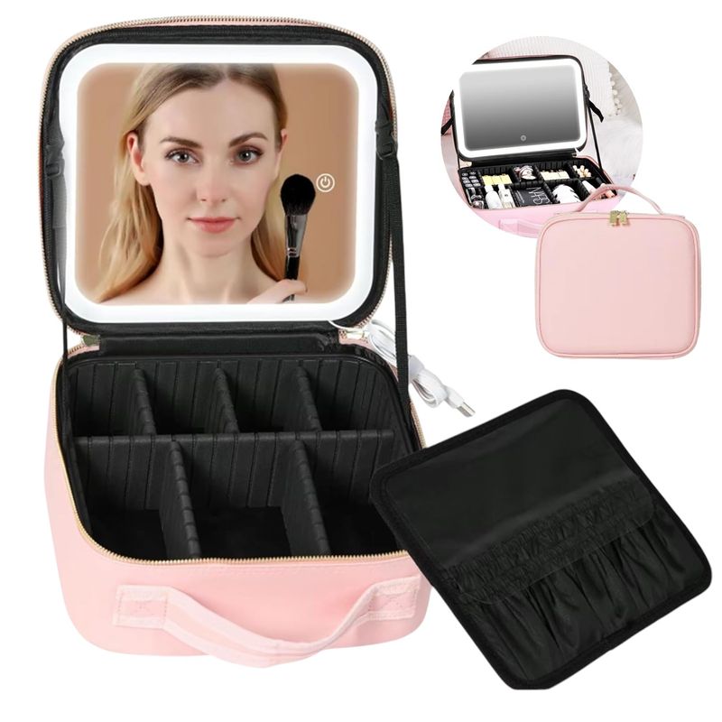 GENERICO - Cosmetiqueros  Organizador Cosmeticos Maquillaje Con Espejo