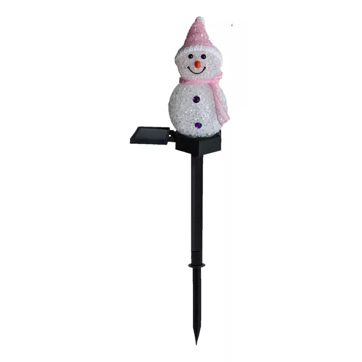 GENERICO - Estacas Solar Muñeco De Nieve Decoración Navidad Luz Solar rosa