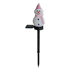 GENERICO - Estacas Solar Muñeco De Nieve Decoración Navidad Luz Solar rosa