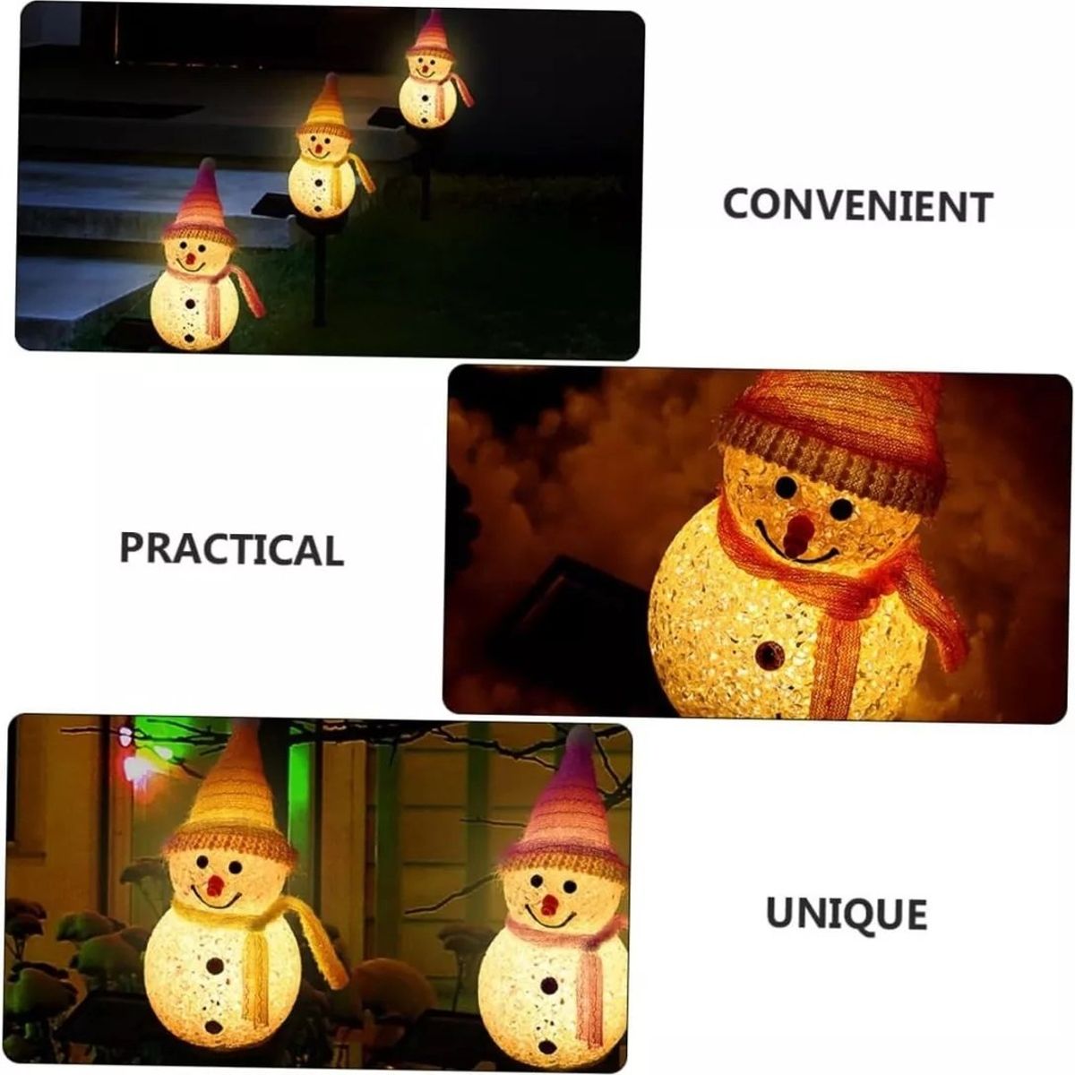 GENERICO - Estacas Solar Muñeco De Nieve Decoración Navidad Luz Solar rosa