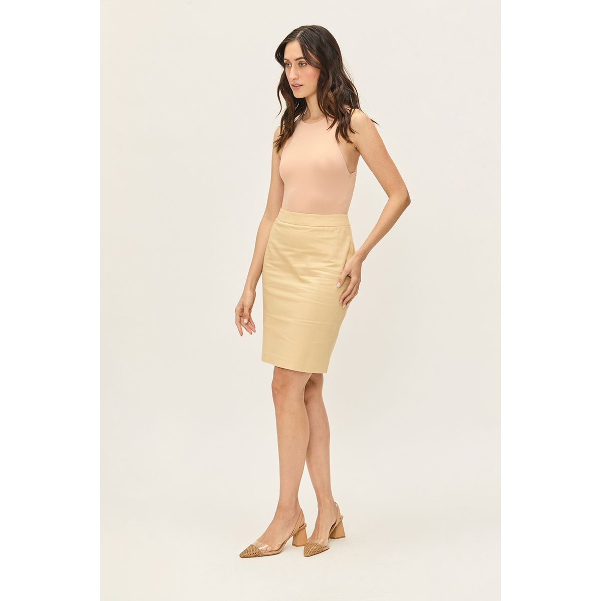 ASH - Falda Corta Beige Mujer Ash