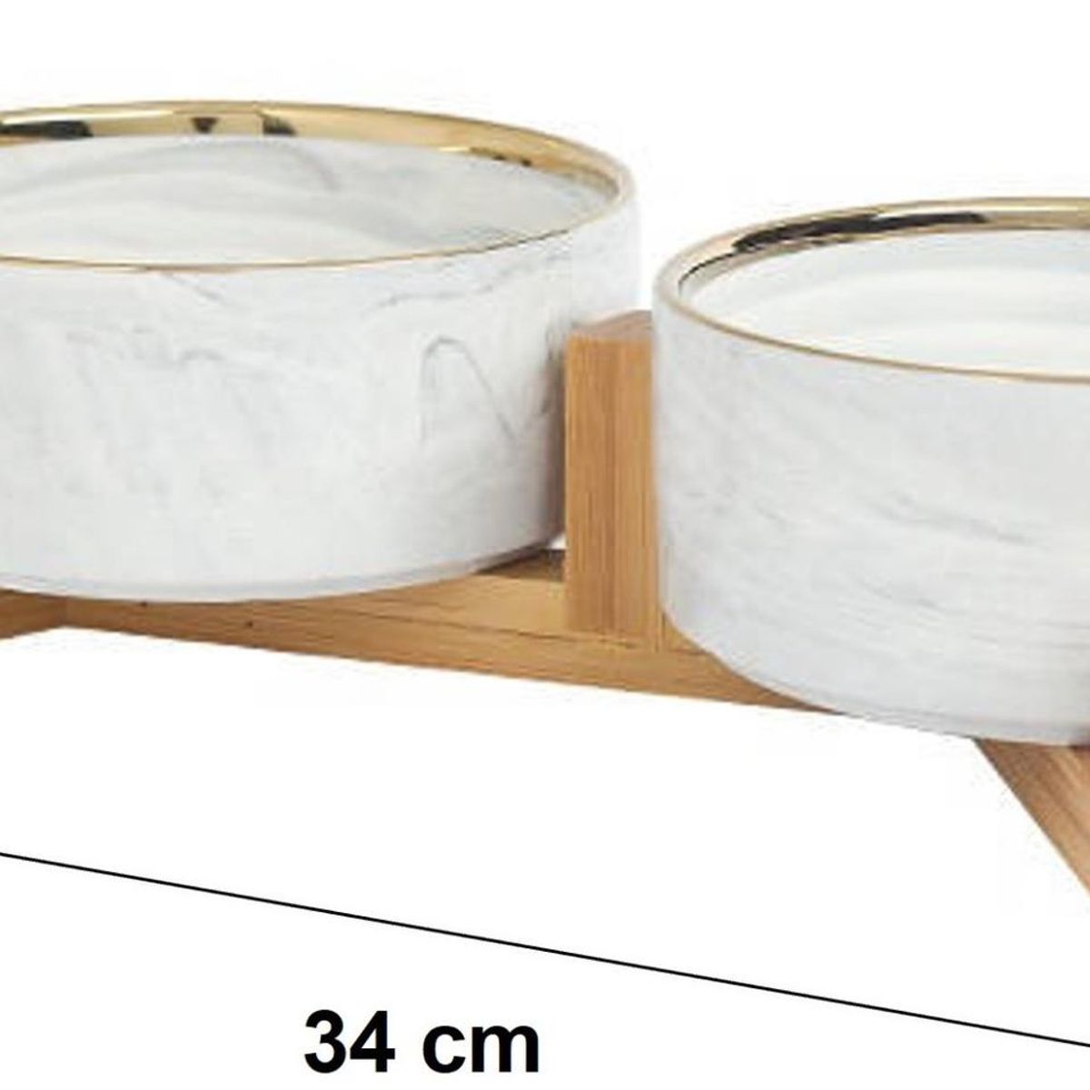 LERNEN - Plato Comedero Doble Grandes De Ceramica Para Perro Gato Xl