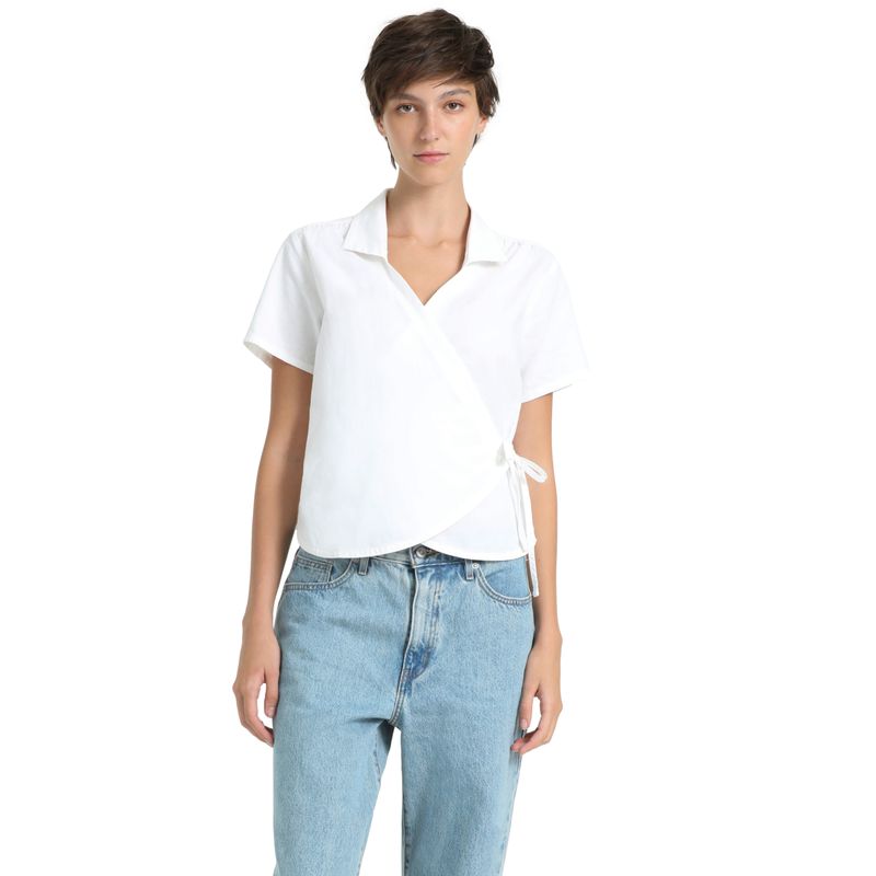 DOCKERS - Blusa Mujer Wrap Regular Fit Lucent White Dockers