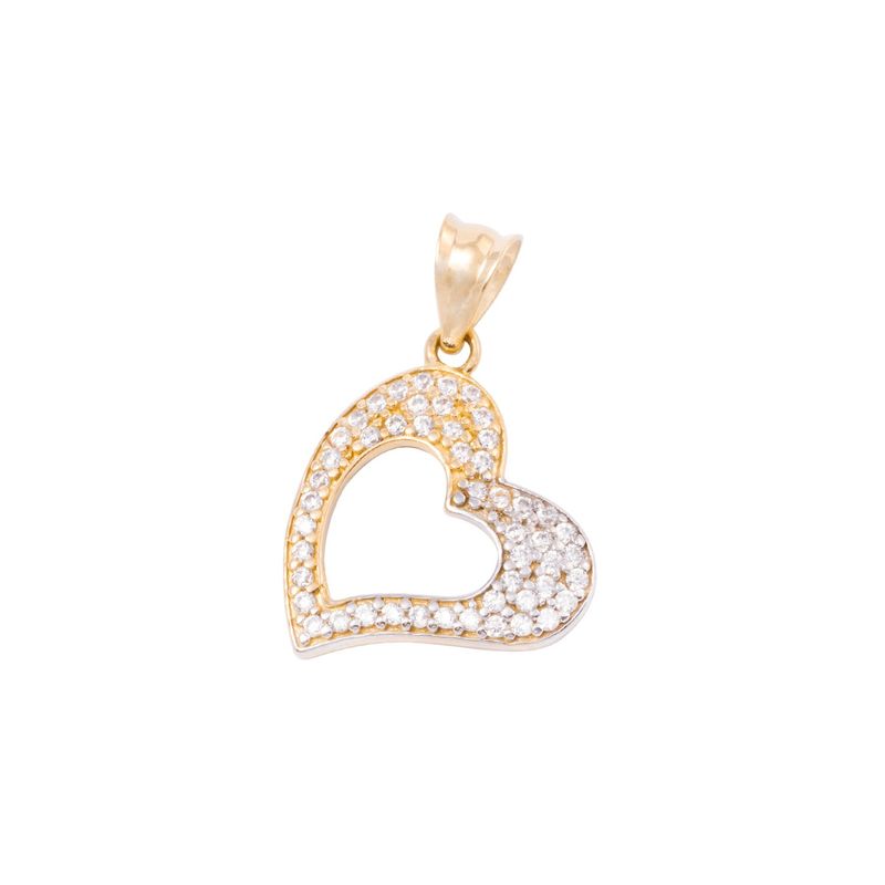 JB JOYAS BARON - Colgante de Oro 18kt Corazón Bicolor Circonita