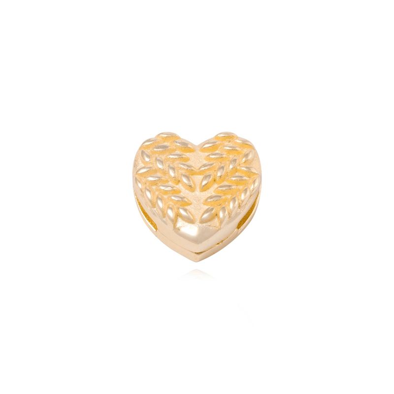 JB JOYAS BARON - Dije de Plata broche Corazón Tallado Revestido en Oro 18kt