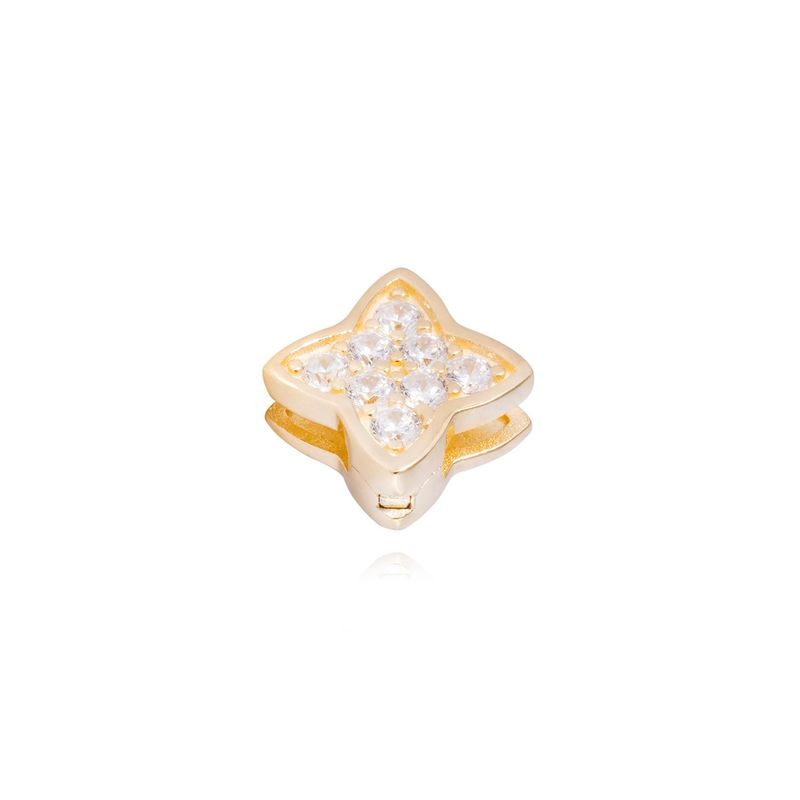 JB JOYAS BARON - Dije de Plata broche Brillo con Circonita Revestido en Oro 18kt