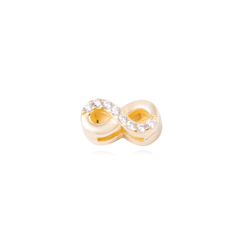 JB JOYAS BARON - Dije de Plata broche Infinito con Circonita Revestido en Oro 18kt