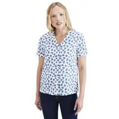 DOCKERS - Blusa Mujer V Neck Button Up Regular Fit Azul