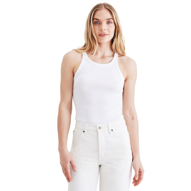 DOCKERS - Polera Mujer Tank Slim Fit Blanca Dockers