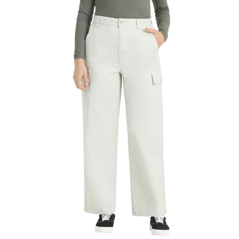 DOCKERS - Pantalón Mujer Cargo Straight Fit Mid Rise Gris Dockers