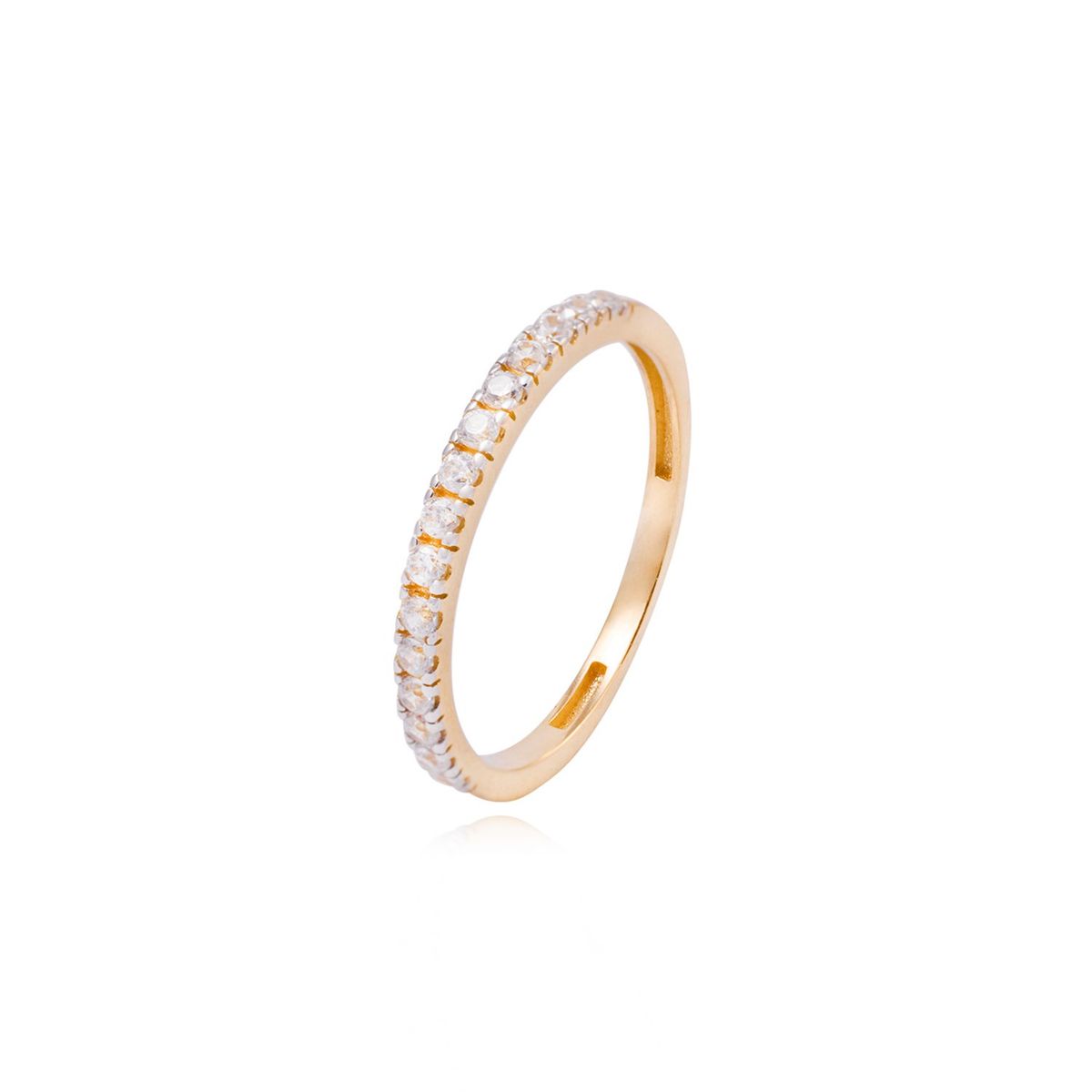 JB JOYAS BARON - Anillo Compromiso de Oro 18Kt 12 Circonita Riel