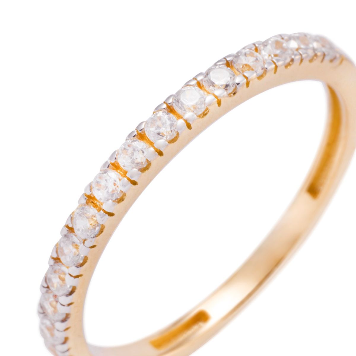 JB JOYAS BARON - Anillo Compromiso de Oro 18Kt 12 Circonita Riel