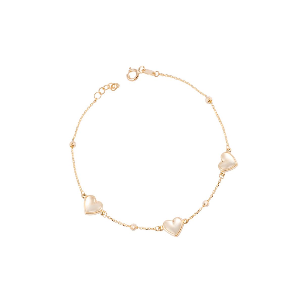 JB JOYAS BARON - Pulsera de Oro 18kt Trío Corazones