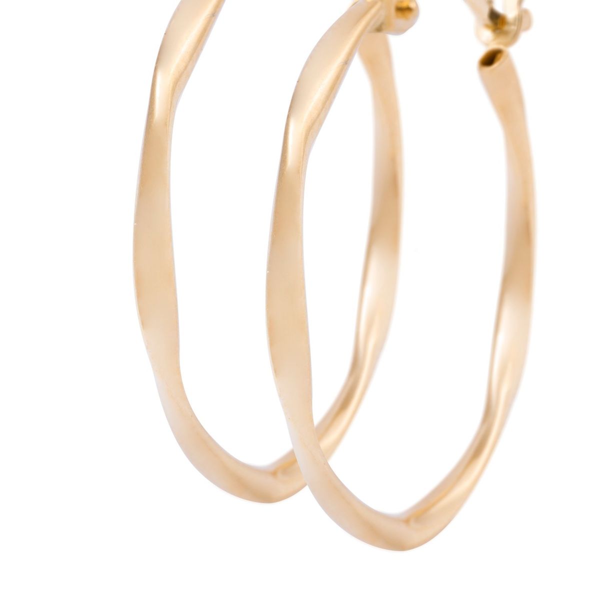 JB JOYAS BARON - Aros de Oro 18kt Argollas 15MM Asimetricas